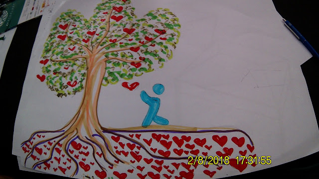 Our theme is a tree with lots of  hearts