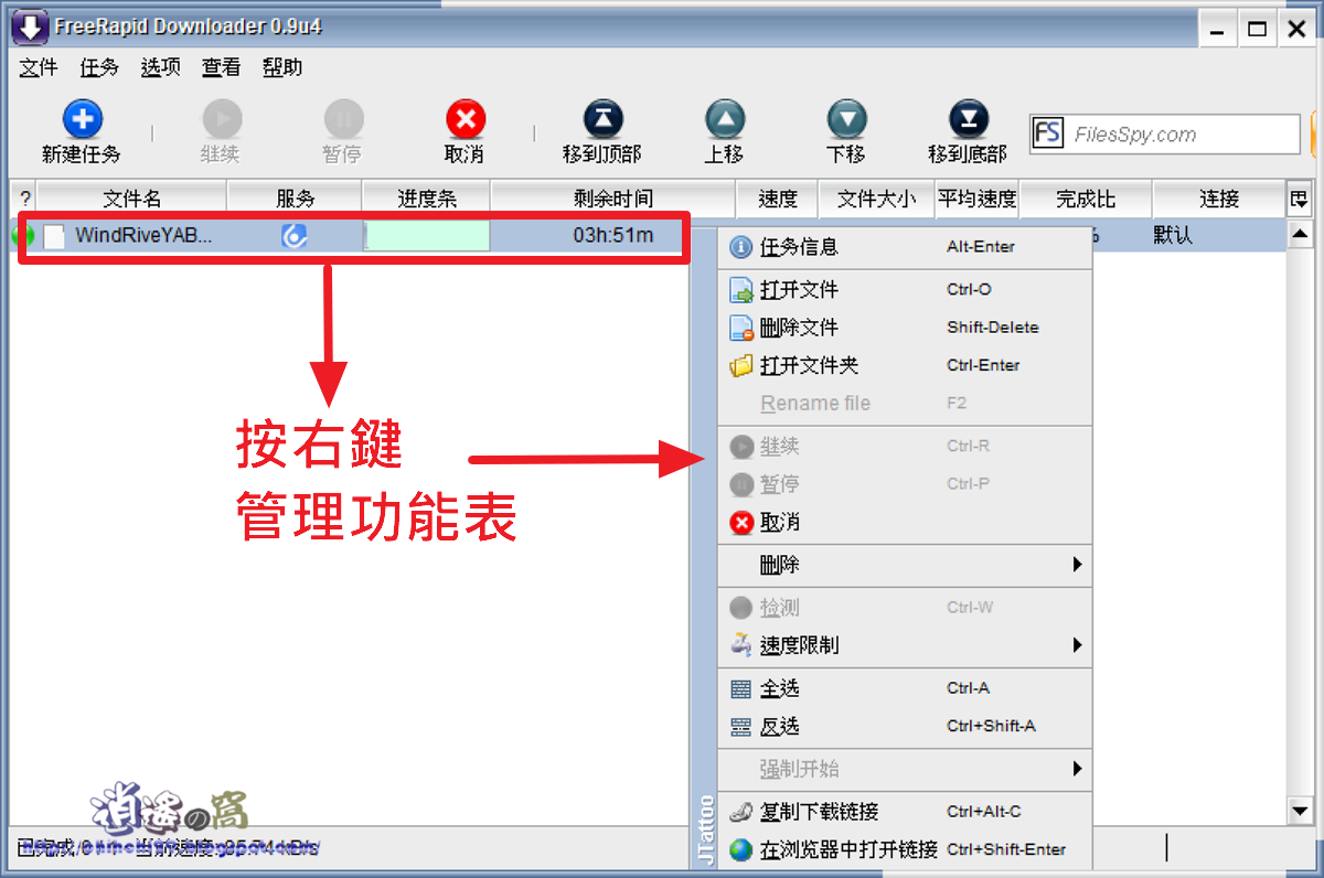 FreeRapid 0.9u4 免費空間下載器