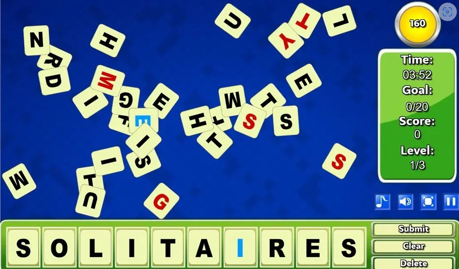 Letter Scramble game at Solitaire.org