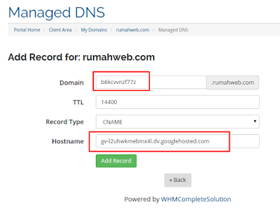 Cara Menghubungkan Domain Rumahweb ke Blogspot