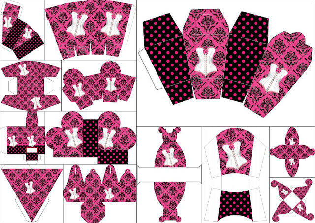 Pink Lingerie: Free Printable Boxes.