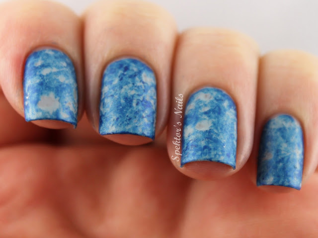 Blue Saran Wrap Nails