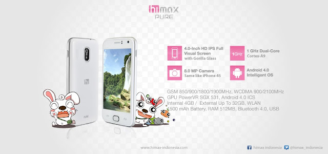 Spesifikasi Himax Pure Dual-Core, dengan Gorilla Glass