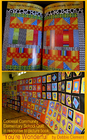 photo of: Picture Book Response to "You're Wonderful" by Debbie Clement through graphic quilt collaboration