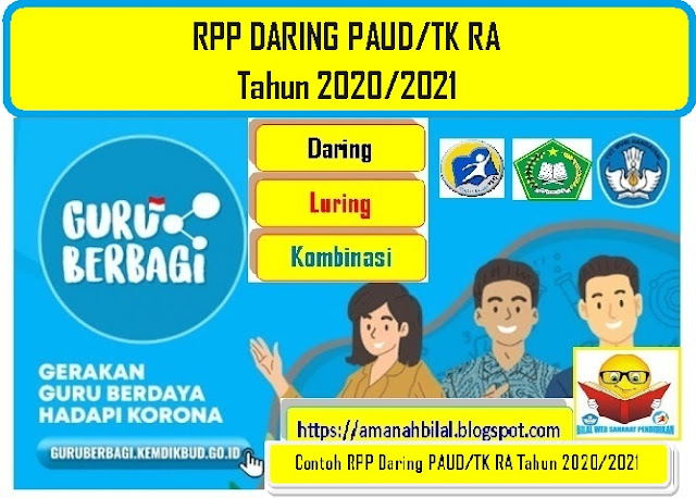 Download Contoh RPP Daring PAUD/TK RA Terbaru Tahun 2020/2021