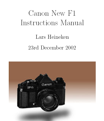 CANON NEW F1 USER MANUAL