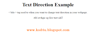 HTML Text Direction Tag Example 