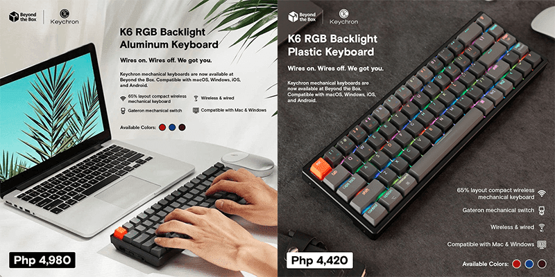 Keychron K6 mechanical keyboards have a 65 percent layout