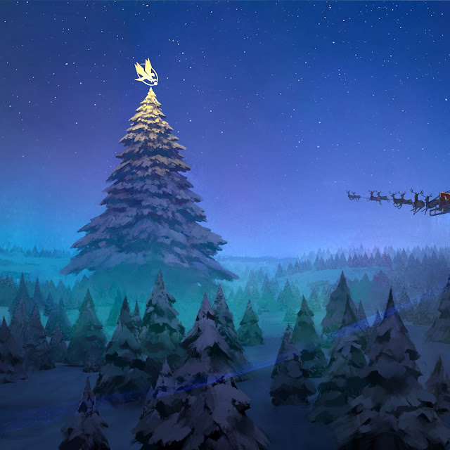 Santa Claus Reindeer Sleigh Desktop Wallpaper