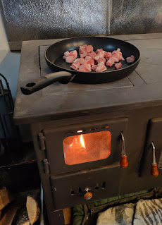 Cooking on the wood stove