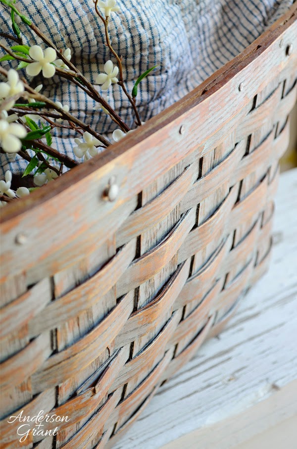 A great decorative basket made from a broken picnic basket | www.andersonandgrant.com