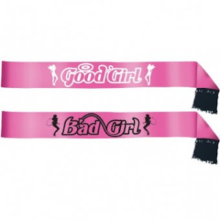 Good Girl and Bad Girl Pink Party Sashes