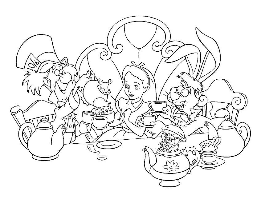 Alice Wonderland Coloring Pages 3