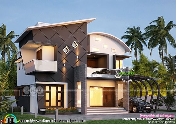 Stunning ultra modern 4 BHK Kerala house plan