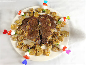 Segundo Plato de MI Cena de San Valentín: Rib Eye Steak (Entrecôte) & Crispy Smashed Baby Potatoes