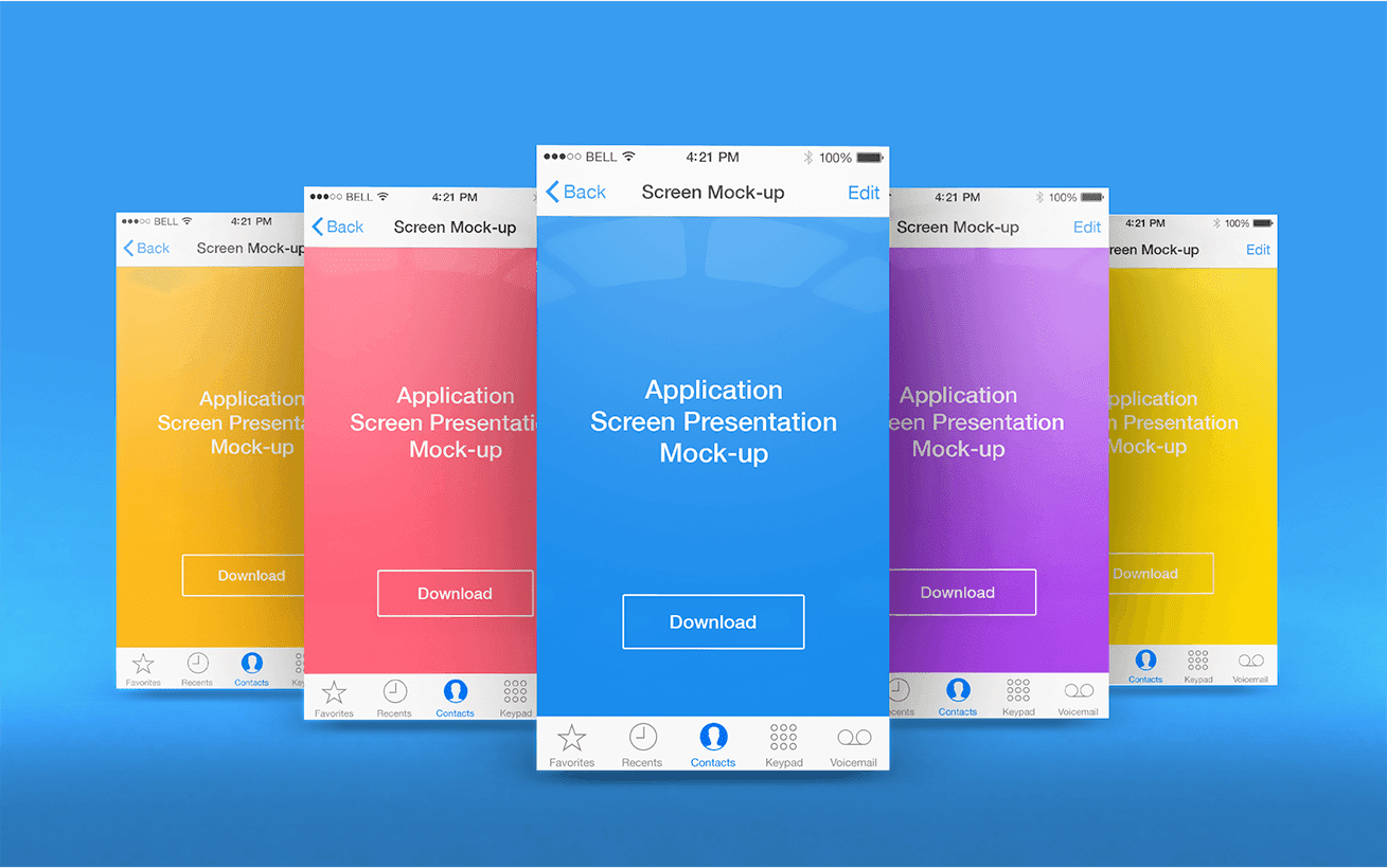 Download App Screen Presentation Mock-ups PSD | Tinydesignr