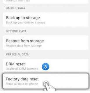 factory data reset lenovo A536