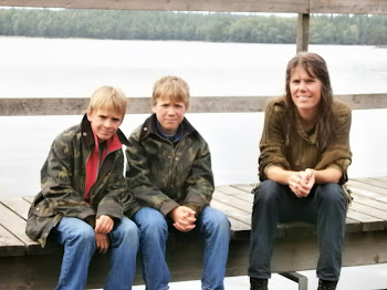 Gitte and the boys at the lake
