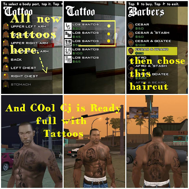 Full Body Tattoos Mod GTA SA Android Download gtaam