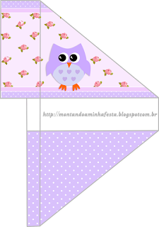 Lilac Owls in Shabby Chic Free Printable Hat.