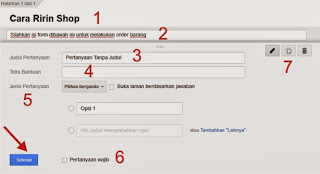 Formulir Order Barang Online dengan Google Docs