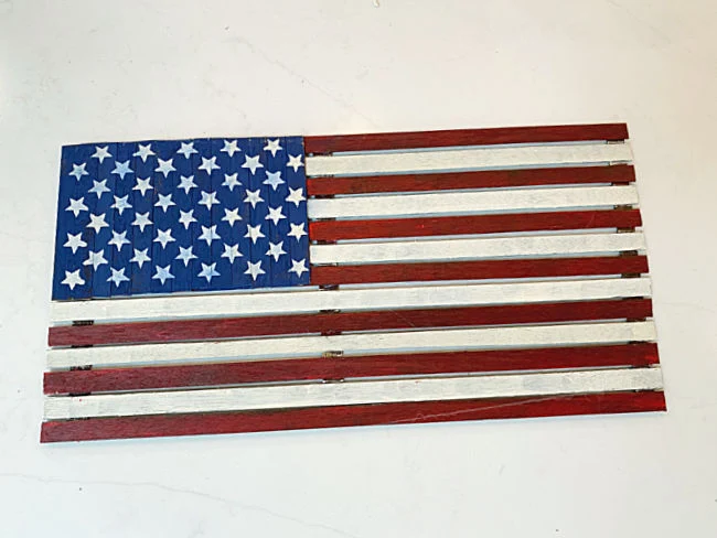 American flag from wood slats