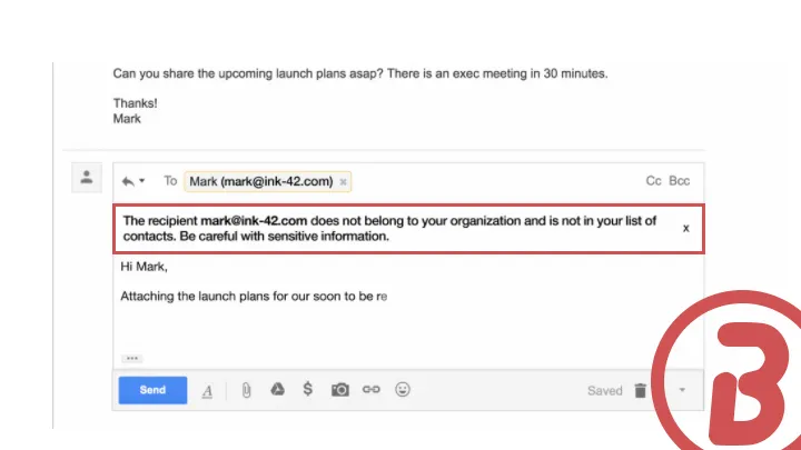 alerta correos externos en Gmail