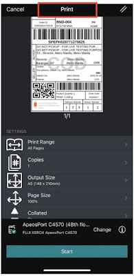 Print Air Waybill via Shopee app (iOS) - Step 4