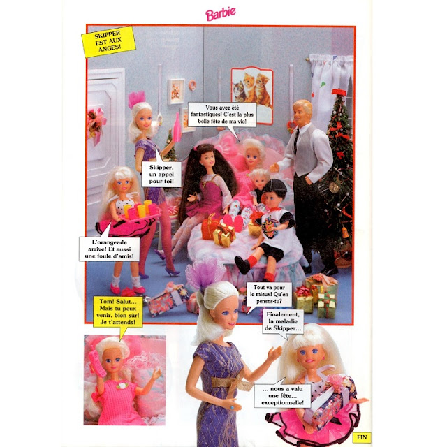 Huitième page des aventures de Barbie Fun Family, une grippe qui tombe mal.