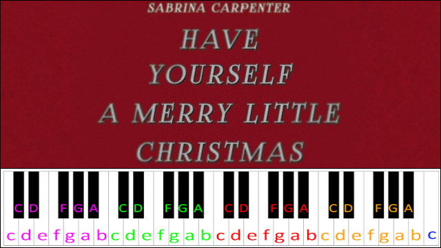 Have Yourself A Merry Little Christmas by Sabrina Carpenter Piano / Keyboard Easy Letter Notes for Beginners