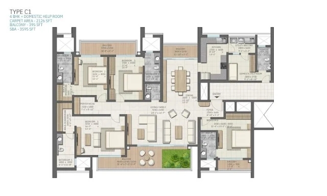 floor plan of sobha aranya karma lakelands