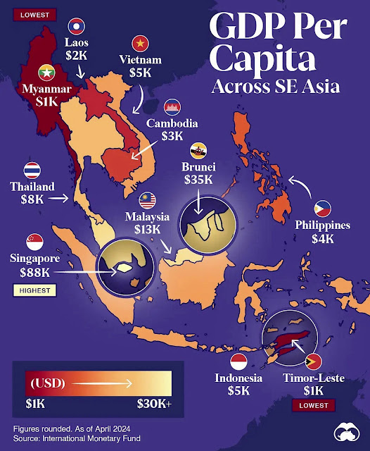 Visual Capitalist 2024 Infographic on GDP per Capita in SEA