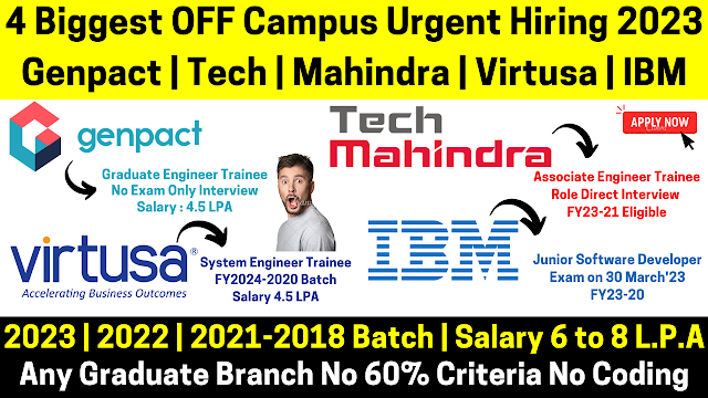 Genpact Off Campus Direct Hiring Started For 2023 to 2019 Batch For Graduate Engineer Trainee Role