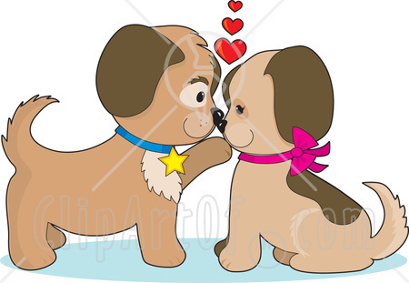 In Love Kissing. cartoon people kissing on