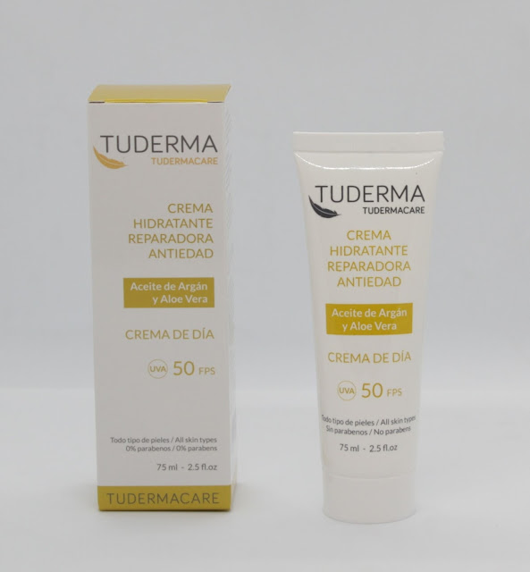 Crema hidratante reparadora antiedad con protección solar