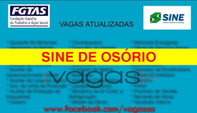 Vagas atualizadas do Sine de Osório (23/11)