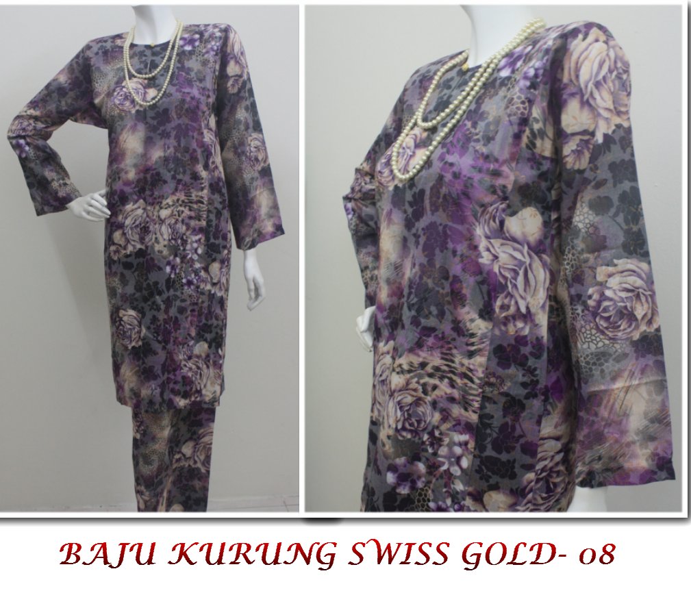 KOLEKSI JUBAH DAN BAJU KURUNG BAJU KURUNG SWISS COTTON GOLD 