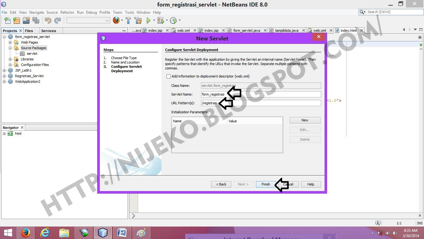 Contoh Java Web Program Servlet Membuat Form Registrasi 