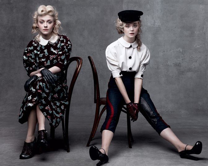 love this pic of Dakota and Elle Fanning for US VOGUE