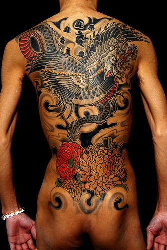 The possibilities for back tattoo designs are endless as this is a painting