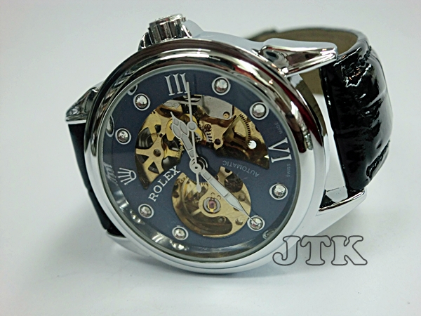 JAM TANGAN ROLEX SKELETON THE KING LEATHER Rp 185.000