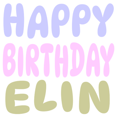 Happy Birthday Elin (Sticker)