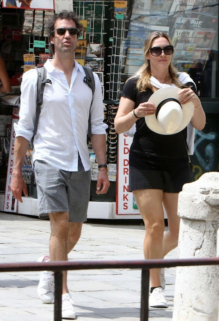 Kate Winslet and her husband Ned Rocknroll out in Venice