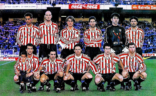 ATHLETIC CLUB. Temporada 1997-98. Urzaiz, Roberto Ríos, Julen Guerrero, Urrutia, Imanol Etxeberría y Alcorta. Joseba Etxeberría, Alkiza, Larrainzar, Larrazábal y Carlos García. R. C. D. ESPANYOL DE BARCELONA 0 🆚 ATHLETIC CLUB 1 Domingo 11/01/1998, 17:00 horas. Campeonato de Liga de 1ª División, jornada 20. Barcelona, estadio Olímpico de Montjuic: 31.500 espectadores. GOLES: ⚽0-1: 60’, Julen Guerrero.