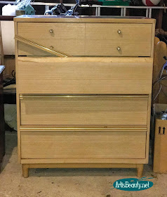 Mid century Modern dresser makeover BEFORE using general finishes milk paint