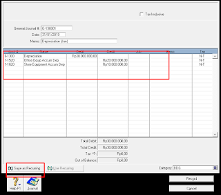 Cara Membuat Jurnal Depresiasi Secara Otomatis di MYOB