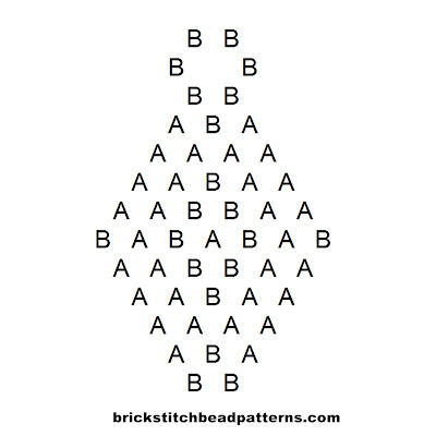 Free brick stitch seed bead earring pattern letter chart.