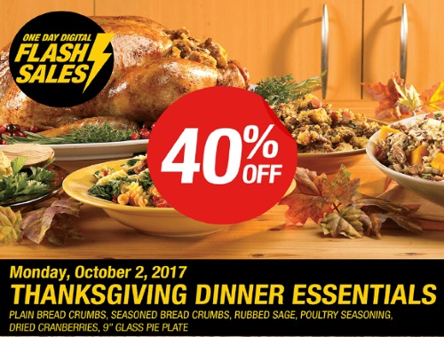 Bulk Barn Flash Sale 40% off Thanksgiving Dinner Essentials Coupon