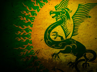 Green Dragon Logo on Wall Texture HD Wallpaper