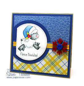 Humorous Christmas card featuring Fleece Navidad Whimsie Doodles digital stamp, by Paperesse.